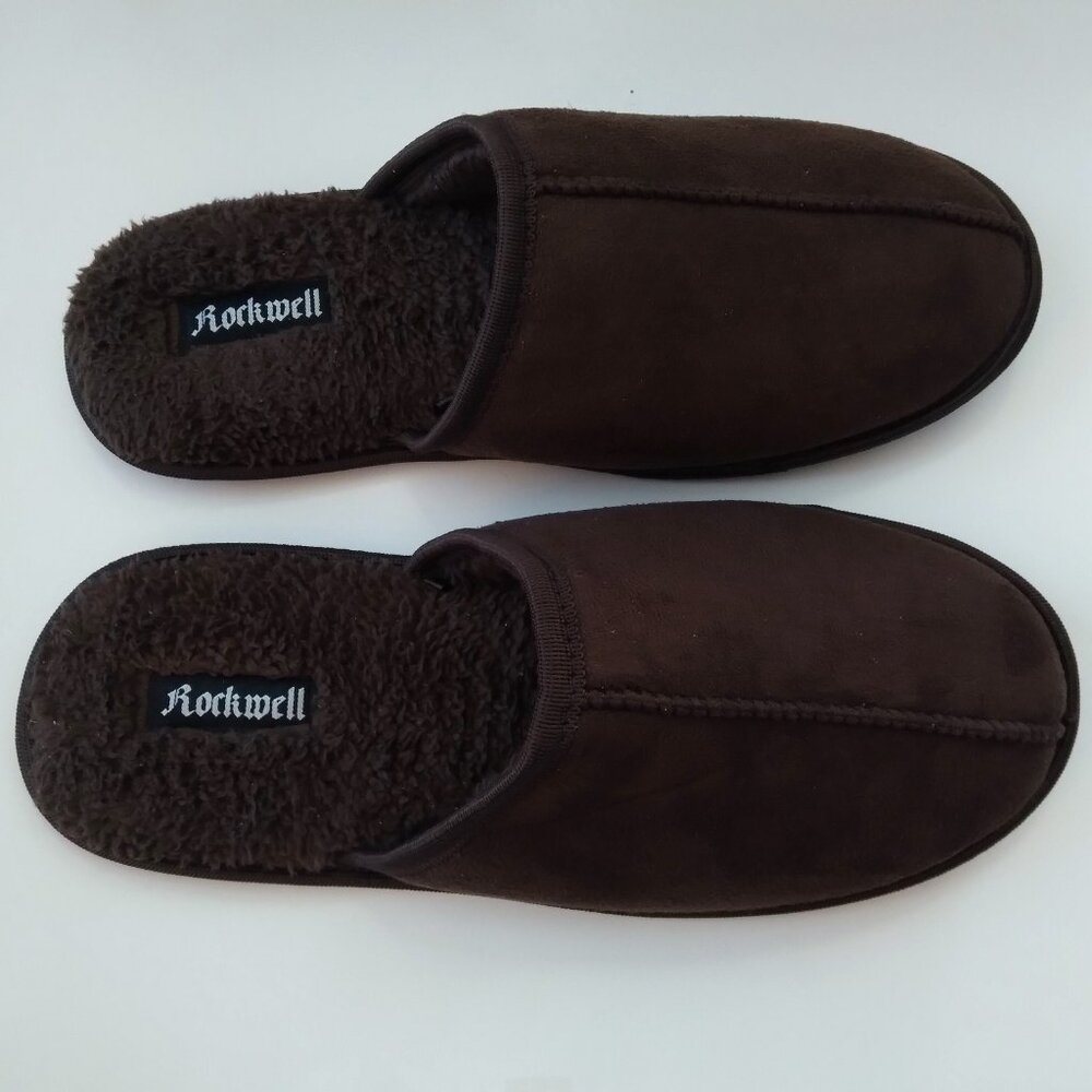 Rockwell Memory Foam Slippers - Mens, Dark Brown, Size Medium/9-10